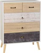 Nordic 3+2 Drawer Chest - White/Distressed Effect image
