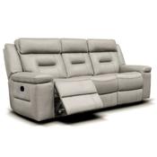 Osbourne Leather 3 Seater Recliner Sofa 3RR - Taupe Grey