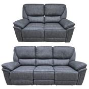 Edwardo Grey Fabric Recliner Suite 3+2 - Charcoal