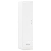 Nevada 1 Door 1 Drawer Wardrobe 0.4M - White Gloss image