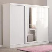 Nevada 3 Door Sliding Wardrobe 2.43m - White Gloss Sliderobes image