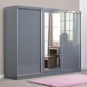 Nevada 3 Door Sliding Wardrobe 2.43m - Grey Gloss Sliderobes image