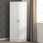 Portland 2 Door Wardrobe 0.8M - White/Oak Effect image