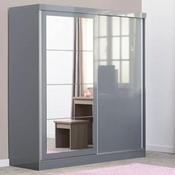 Nevada 2 Door Sliding Wardrobe 1.79m - Grey Gloss Sliderobes image