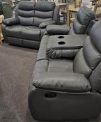 Roma Leather Recliner Suite 3+2 - Grey image