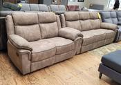 Luca Fabric Manual Recliner Suite 3+2 - Brown image