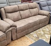 Lucan Fabric Manual Recliner 3 Seater - Brown image