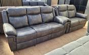 Luca Leather Air Manual Recliner Suite 3+2 - Grey image