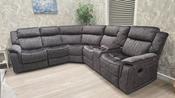 Gresham Fabric Corner Sofa 2C2 with Console - Dark Grey image