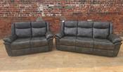 Lucan Leather Air Manual Recliner Suite 3+2 - Grey