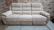 Durban Fabric 3 Seater MANUAL Recliner Sofa - Bone/Bisque image