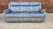 Richmond Fabric 3 Seater Recliner with Drop Table - Dark Grey