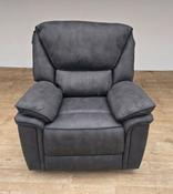 Edwardo Grey Fabric 1 Seater Recliner Sofa - Charcoal image