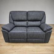 Edwardo Grey Fabric 2 Seater Recliner Sofa - Charcoal