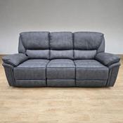 Edwardo Grey Fabric 3 Seater Recliner Sofa - Charcoal