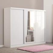 Nevada 3 Door Sliding Wardrobe 2.43m - White Gloss Sliderobes image