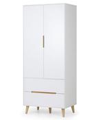 Alicia 2 Door 2 Drawer Wardrobe 0.8m - White / Oak Effect