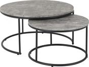Athens Round Coffee Table Set - Concrete Effect / Black image