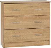 Bellingham 3 Drawer Chest - Oak Effect Veneer image