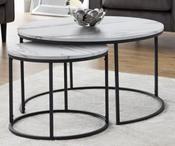 Bellini Round Nesting Coffee Table - White Marble image