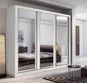 Boston 3 Door Sliding Wardrobe 2.5m - White  image