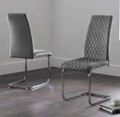 Calabria Velvet Cantilever Dining Chair - Grey image
