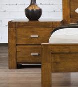 California Solid Acacia 2 Drawers Bedside - Rustic Oak