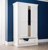 Clermont 2 Door 1 Drawer 1.1m Wardrobe - White image
