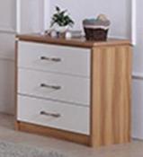 Conrad 3 Drawer Chest - White Gloss / Oak image