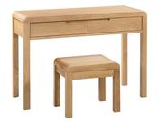Curve Oak 2 Drawer Dressing Table &amp; Stool image
