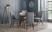Huxley Grey Velvet Dining Chair - Dark Grey / Walnut image