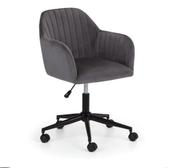 Kahlo Velvet Swivel Office Chair - Grey &amp; Black image