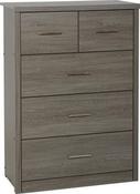 Lisbon 3+2 Drawer Chest - Black Wood Grain image