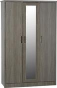 Lisbon 3 Door Wardrobe 1.2m - Black Wood Grain image