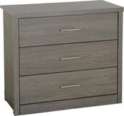 Lisbon 3 Drawer Chest - Black Wood Grain (FLOOR MODEL - Sold as seen) image