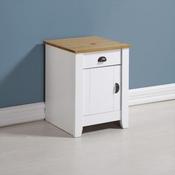 Ludlow 1 Drawer 1 Door Bedside Cabinet - White / Oak image