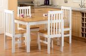 Ludlow Dining Set Oak / White - 4 Chairs image
