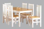 Ludlow Dining Set Oak / White - 6 Chairs image