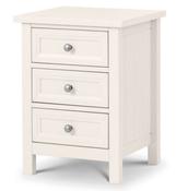 Maine 3 Drawer Bedside - Surf White