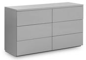 Monaco 6 Drawer Wide Chest - Grey Gloss image