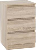 Malvern 3 Drawer Bedside - Sonoma Oak image