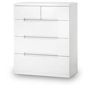 Manhattan High Gloss 3 + 2 Drawer Chest - White image