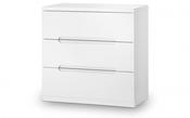 Manhattan High Gloss 3 Drawer Chest - White image