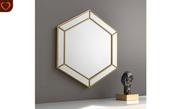 Melody Hexagonal Gold Wall Mirror image