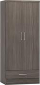 Nevada 2 Door 1 Drawer Wardrobe 0.78M - Black Wood Grain image