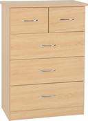 Nevada 3+2 Drawer Chest - Sonoma Oak