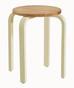 Olive Stool - Cream &amp; Oak (Sold in 2s)