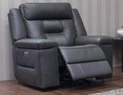 Osbourne Leather 1 Seater Recliner Sofa - Dark Grey image