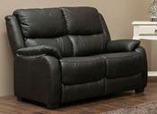 Parker Leather 2 Seater Fixed Sofa - Black image