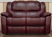 Parker Leather 2 Seater Fixed Sofa - Wine